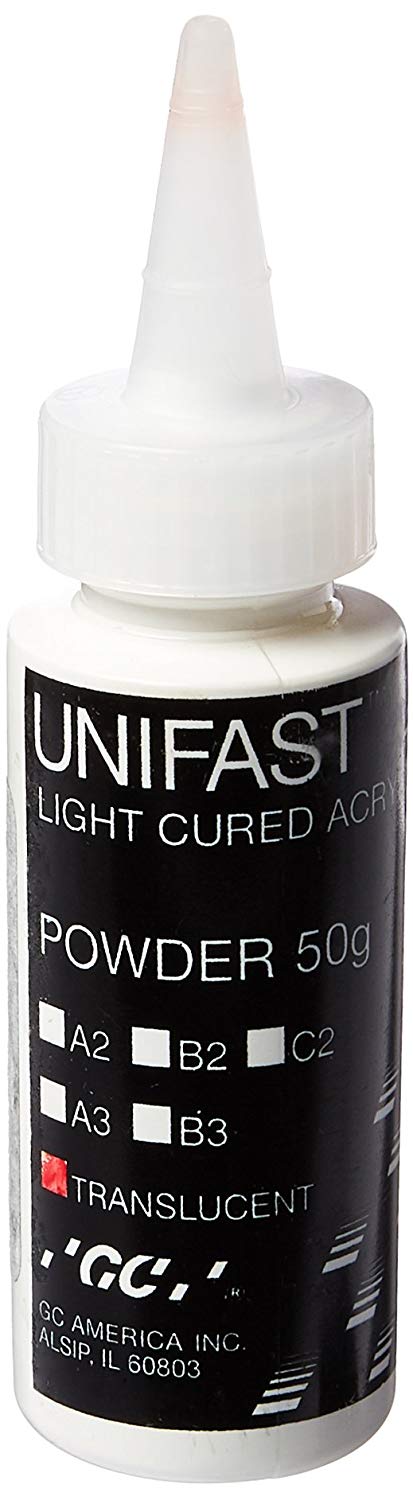GC 338203 Unifast Crown & Bridge Light Cured Translucent Powder 50 Gm GC 338203 Unifast Crown & Bridge Light Cured Translucent Powder 50 Gm